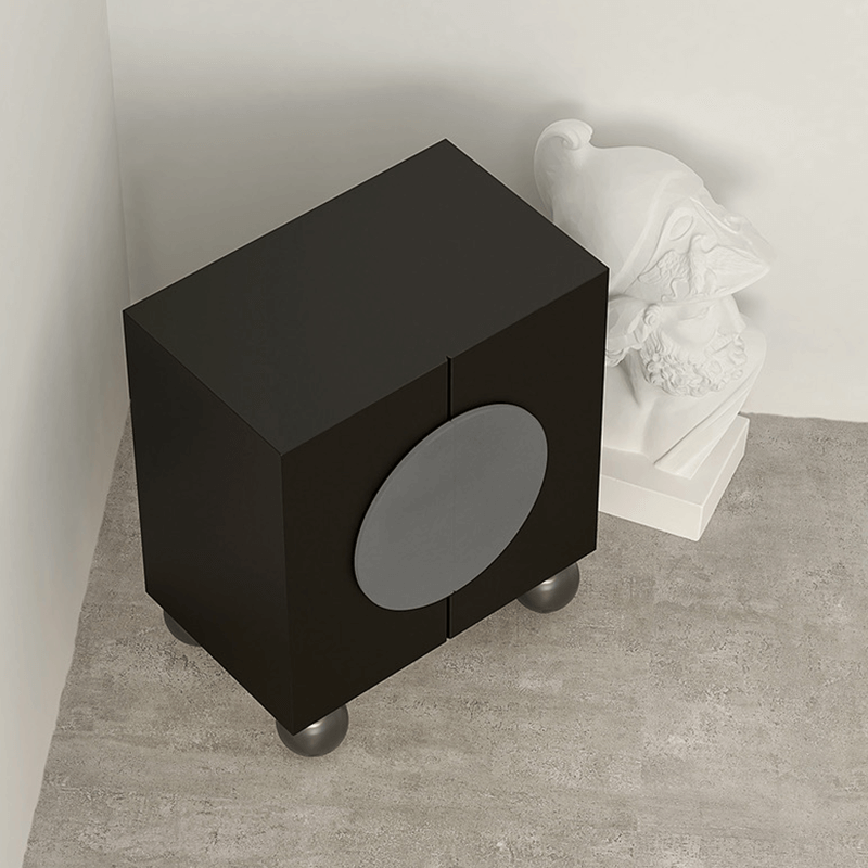 Aurora Luxe Black Double Door Nightstand - Image 3