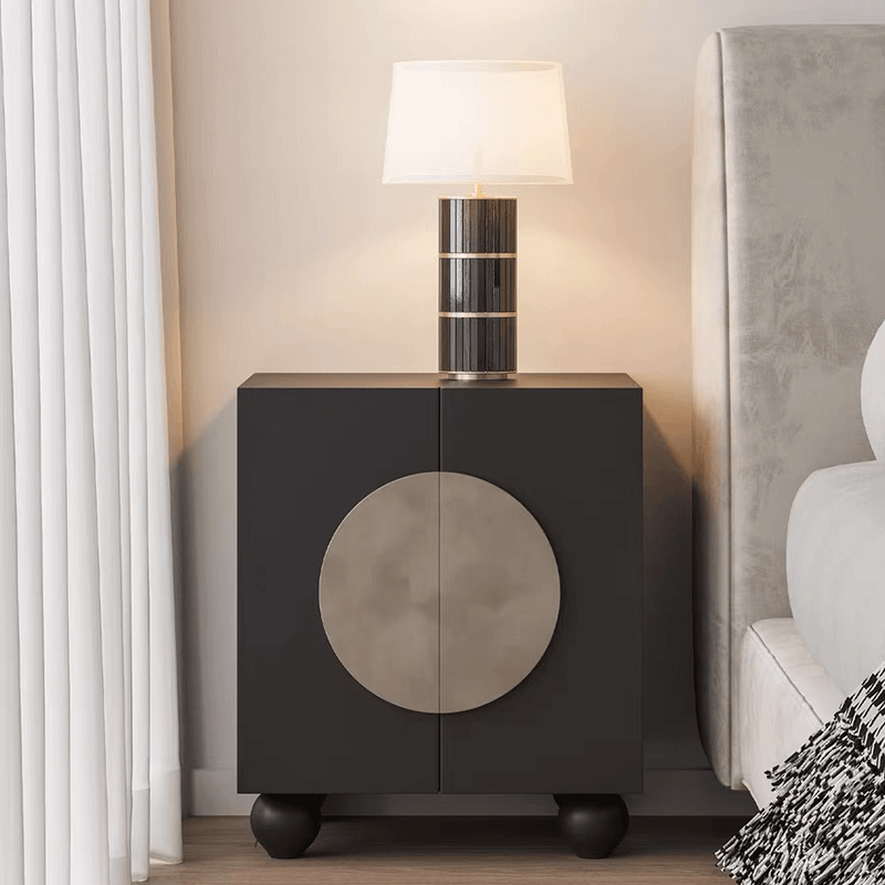 Aurora Luxe Black Double Door Nightstand - Image 4