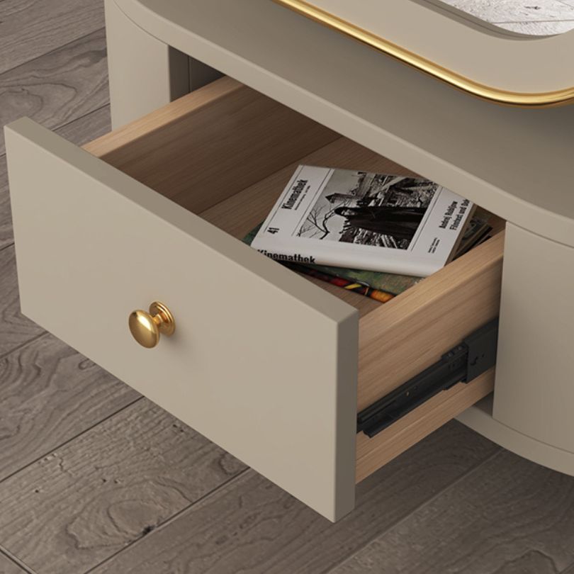 Functional and stylish modern floor mirror with hidden storage, perfect for dressing rooms.