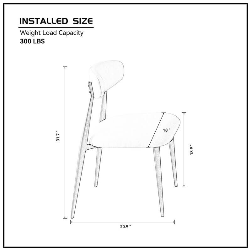 Arden CurveBack™ Modern Upholstered Metal Dining Chairs - Set of 4 - Image 9