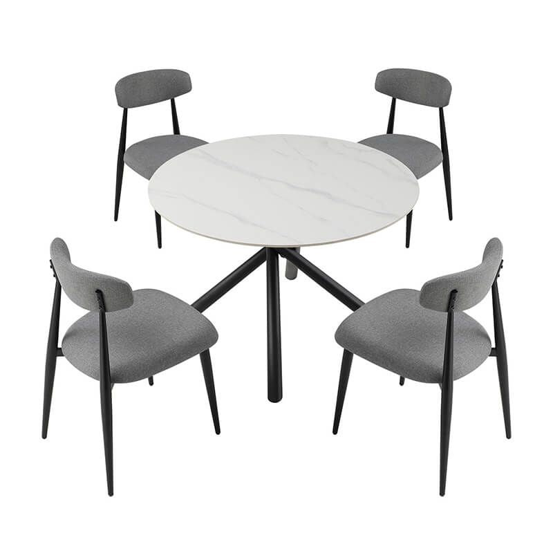 Chic Grey Upholstered Dining Chairs - Set of 6 - Image 7