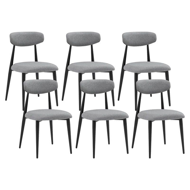 Chic Grey Upholstered Dining Chairs - Set of 6 - Image 8