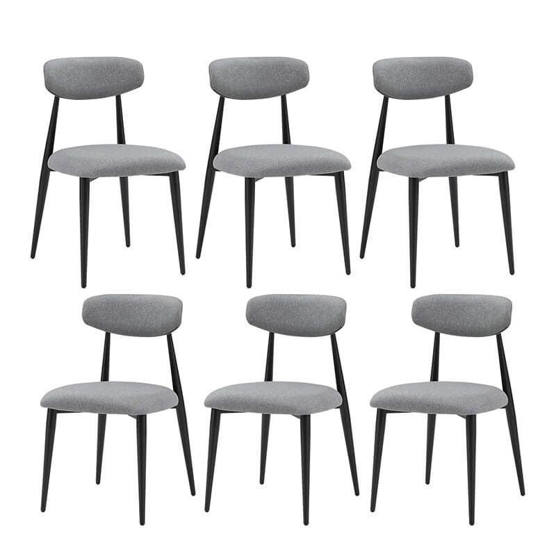 Chic Grey Upholstered Dining Chairs - Set of 6 - Image 9