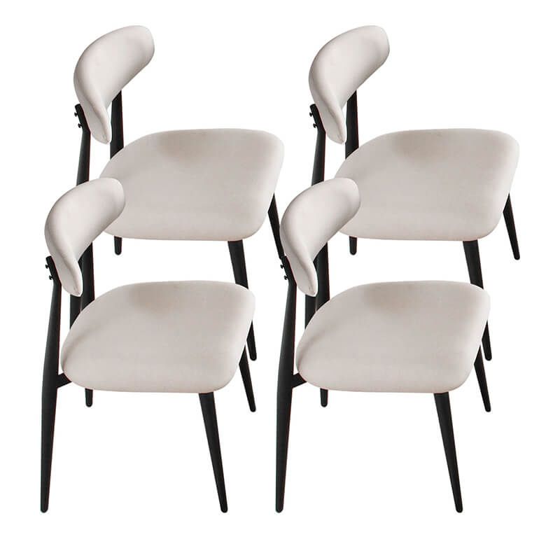 Elegant Curved Upholstered Dining Chair Set - 4 Pack - Image 9