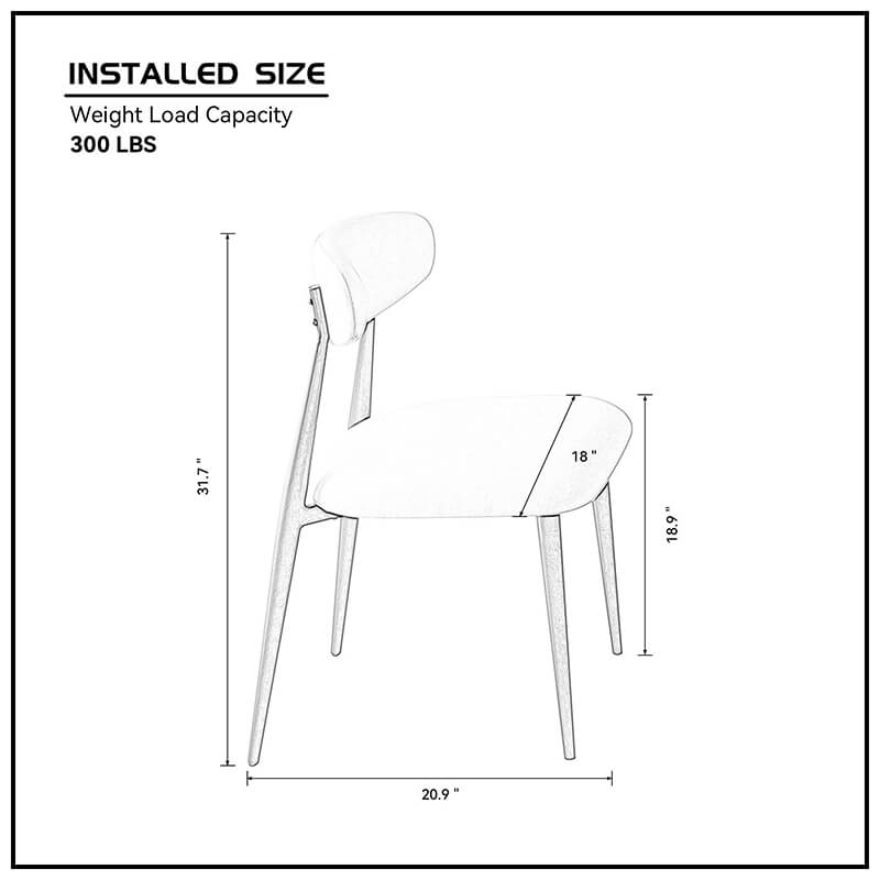 Elegant Curved Upholstered Dining Chairs – Set of 6 - Image 11