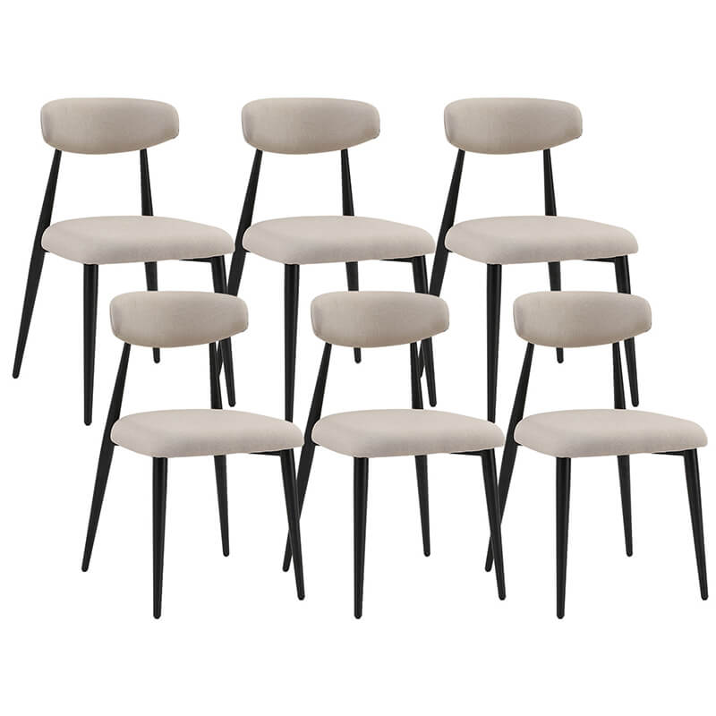 Elegant Curved Upholstered Dining Chairs – Set of 6 - Image 5