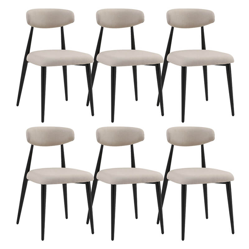 Elegant Curved Upholstered Dining Chairs – Set of 6 - Image 6