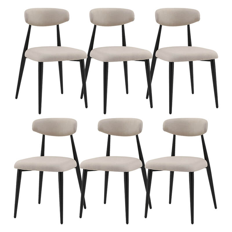 Elegant Curved Upholstered Dining Chairs – Set of 6 - Image 7