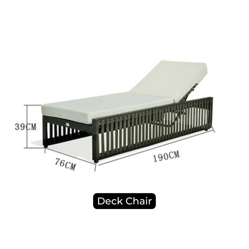 Full outdoor furniture set featuring modern design, metal frame, and plush cushions for patio use