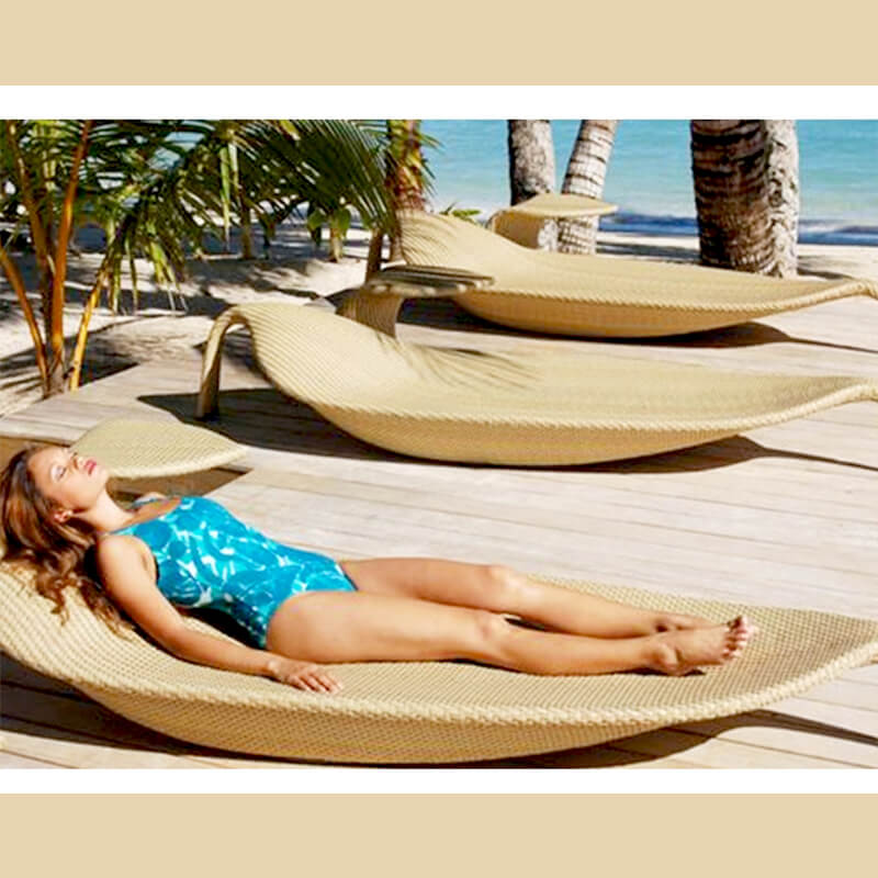 Lounger set in a garden setting showing its versatility and style