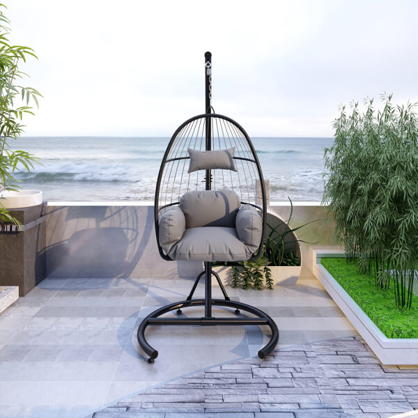 Stylish Modern Wicker Hammock Egg Chair for Outdoor Relaxation - Image 3