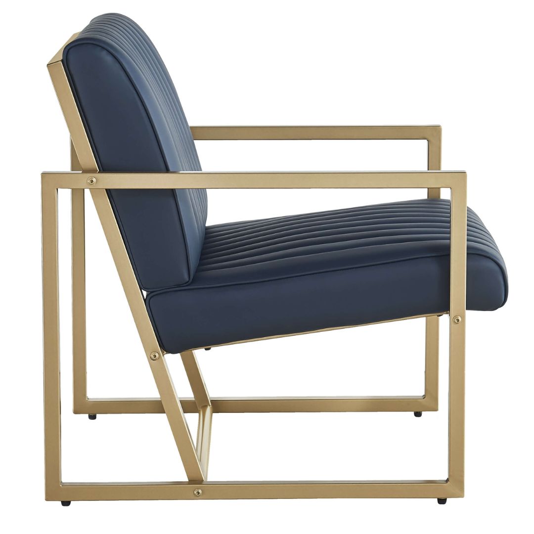 Modern armchair in a cozy living room setting, showcasing comfort and style