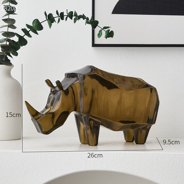 Unique resin animal decor displayed on a mantelpiece, enhancing the rooms aesthetic.