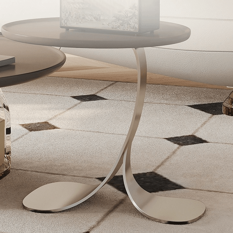 Top-down shot showing compact size of side table next to plush armchair—best side table for small living room setups