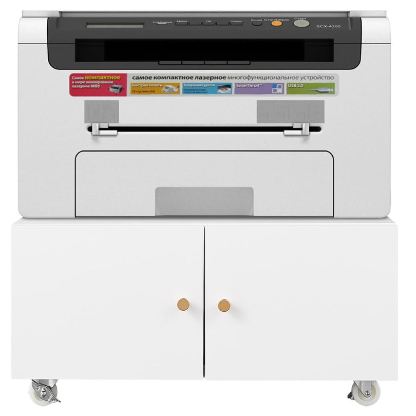 Close-up of the white filing cabinet showing smooth finish and durable metal frame