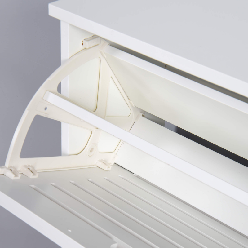Sophisticated White Shoe Cabinet with 3 Flip Doors - Image 5
