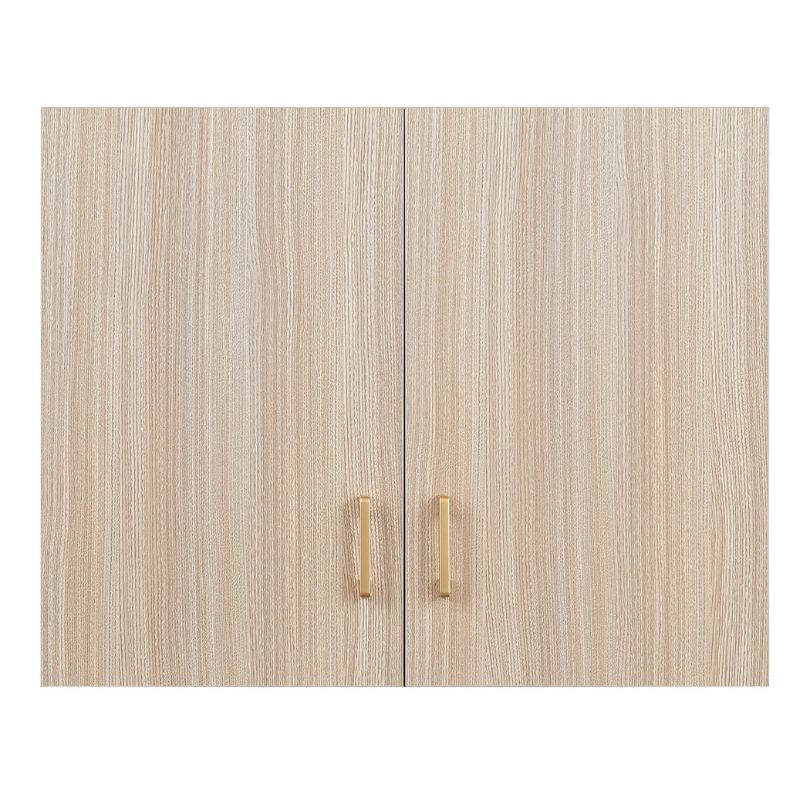 Elegant wooden wall cabinet showcasing its spacious interior and stylish design.