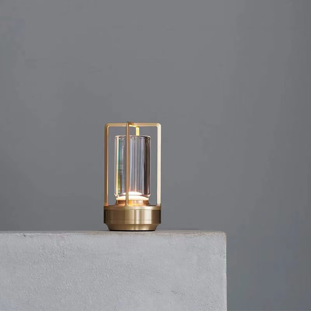 Elegant Rechargeable Touch Crystal LED Table Lamp styled on a bedside table, highlighting its warm glow.
