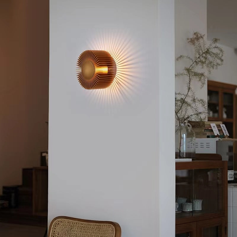 Elegant Industrial Flower Wall Lamp showcasing pleated shades in a modern setting.
