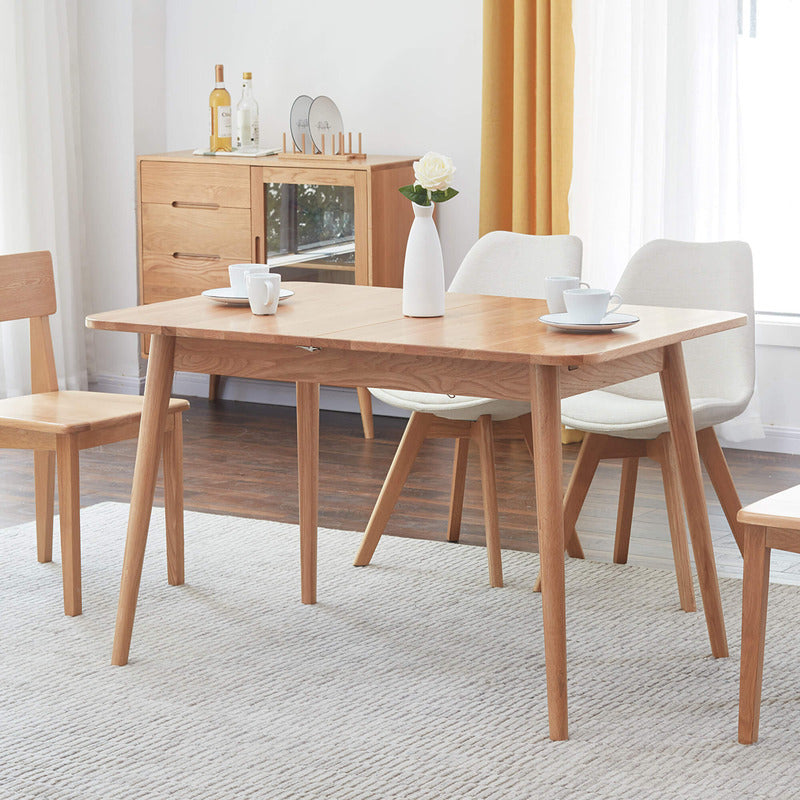 Family-friendly round dining table set for a meal with children