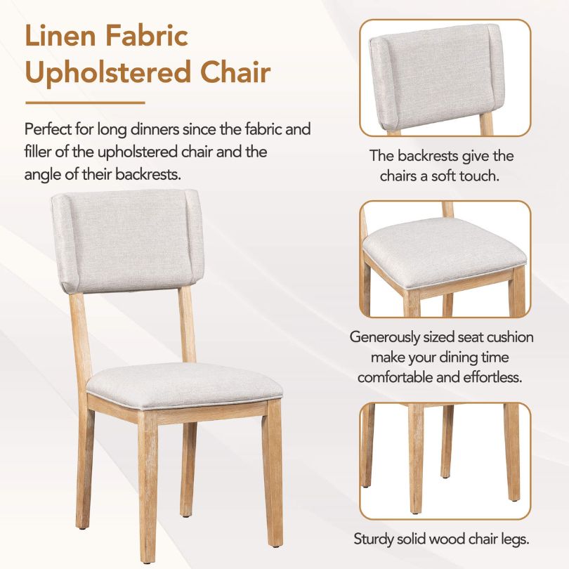 Four comfortable chairs surrounding the rustic dining table, perfect for family gatherings.