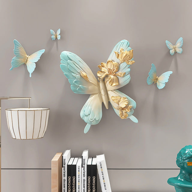 Nordic butterfly wall decor displayed in a stylish living room setting.