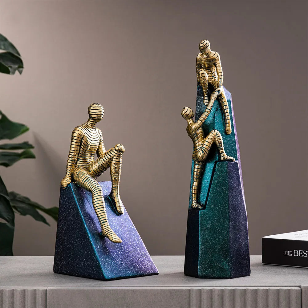 Close-up of resin sculpture texture and pedestal base, perfect for Nordic decor enthusiasts