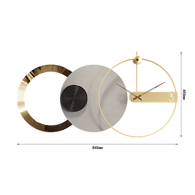 The clock positioned above a modern desk, illustrating its use in an office environment.