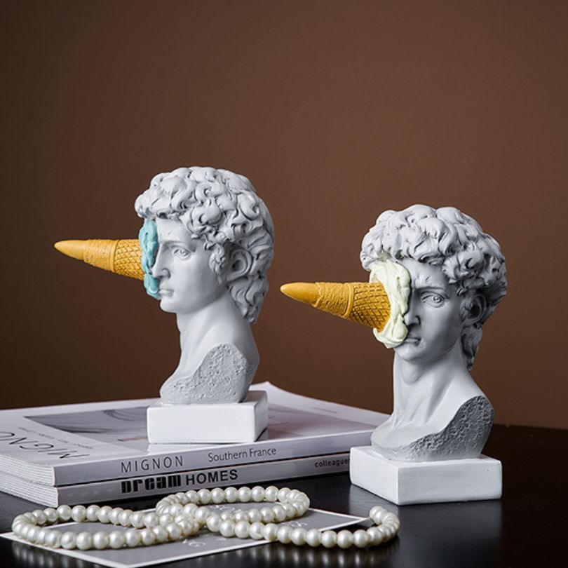 Nordic David sculpture displayed in a modern living room as part of home decor.