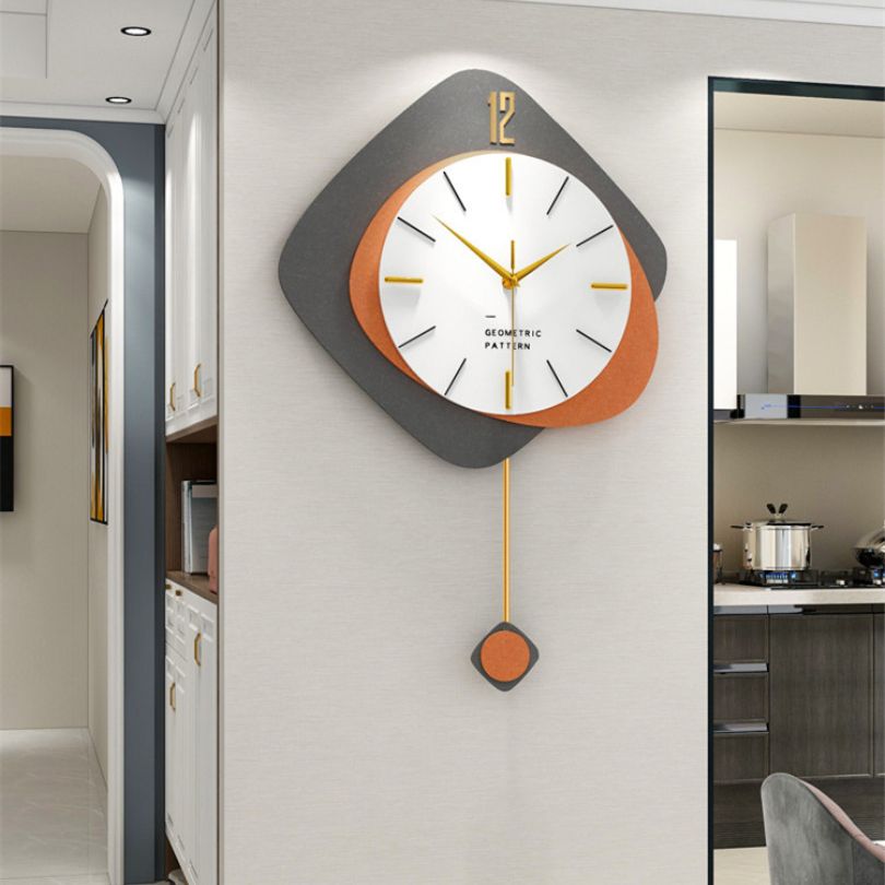 Side angle of the Nordic Elegance 3D Wall Clock placed in a modern living room setting.