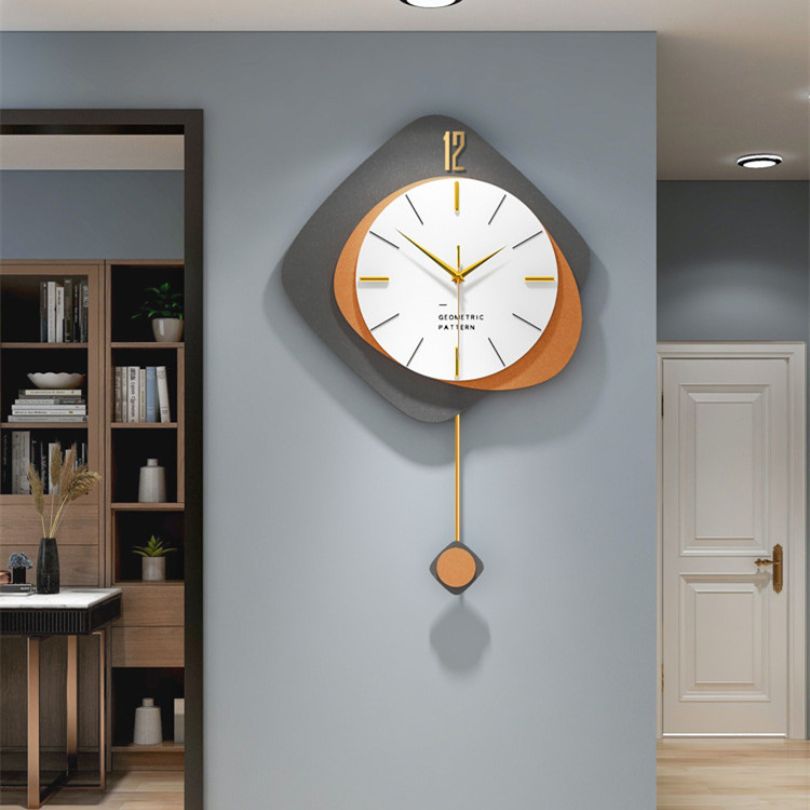 Front view of the Nordic Elegance 3D Wall Clock highlighting its unique design and colors.
