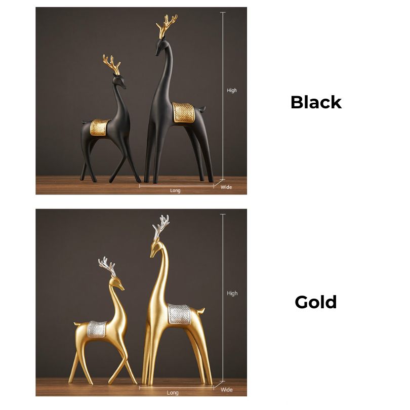 Close-up of the Nordic style deer figurine highlighting the intricate details and premium resin material.