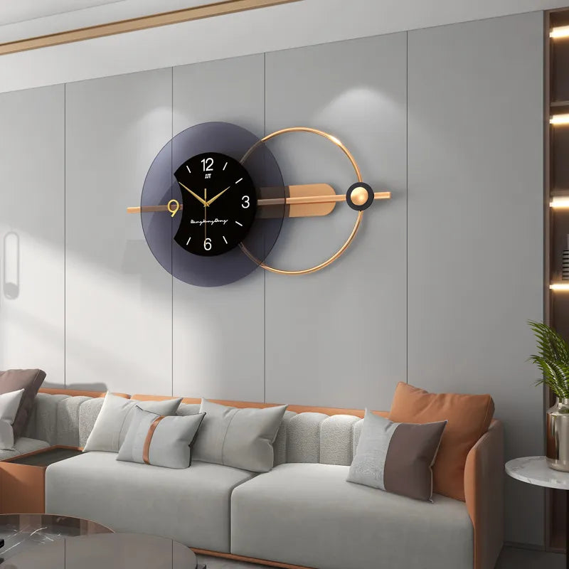 Silent clock mounted on an office wall, blending style and functionality.