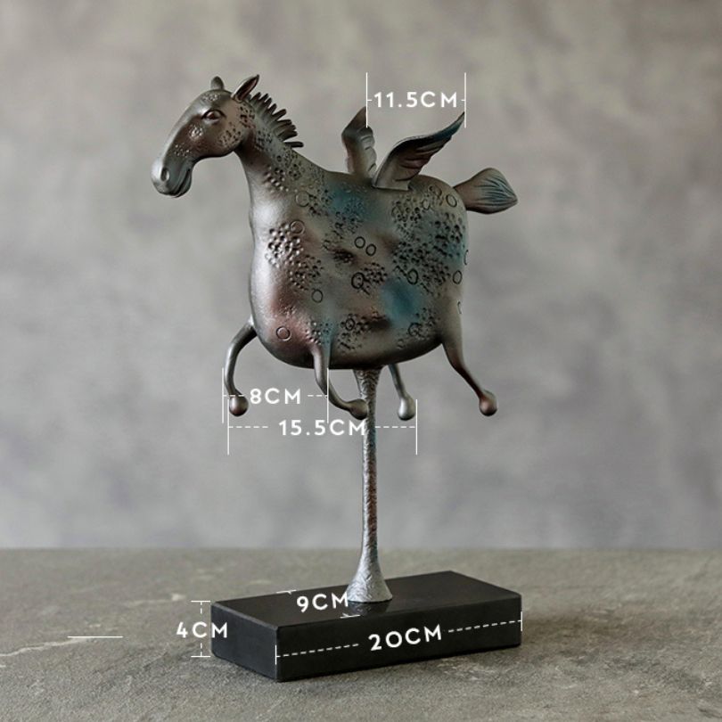 The Pegasus statue displayed in a modern living room, enhancing the decor.