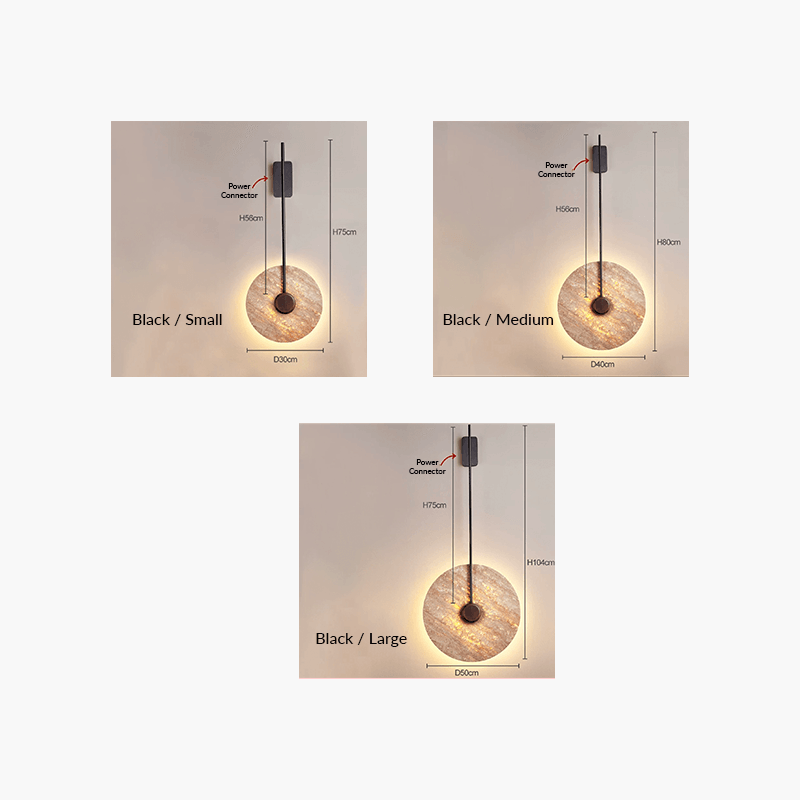 A side view of the Nordic-style wall lamp highlighting its sleek marble finish and modern appeal.