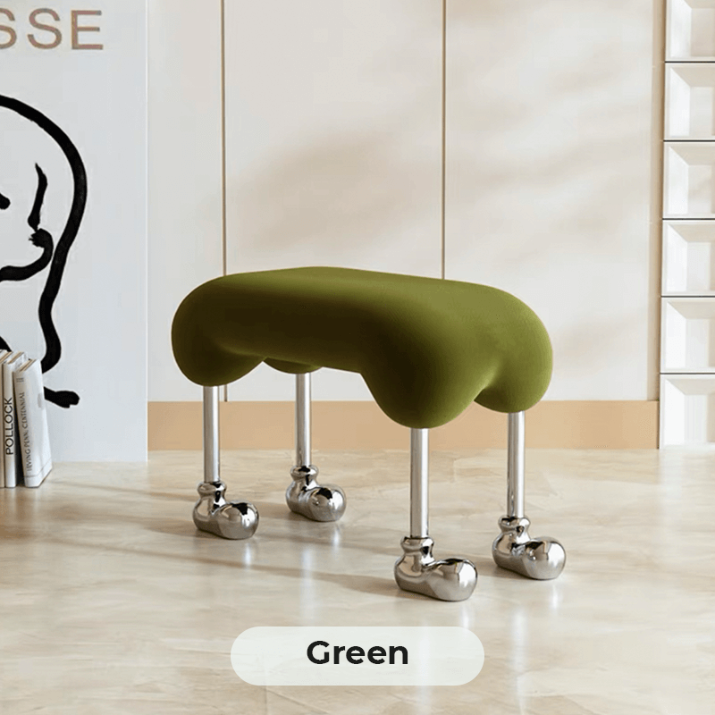 Various color options of the Nordic Pet Style Makeup Bench displayed together, emphasizing its versatility.