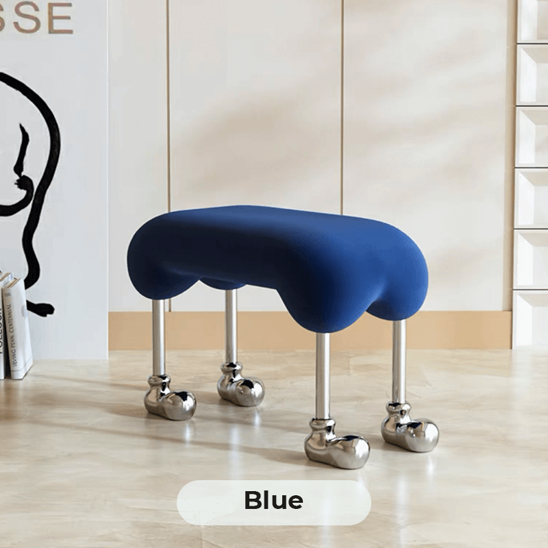 Nordic Pet Style Makeup Bench in a bright entryway, showcasing its modern design and foam cushion.