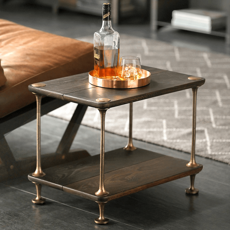 Elegant Nordic Oak Wood Two-Tier Coffee Table showcasing natural wood finish