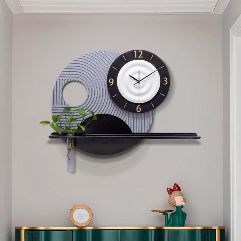 The Nordic 3D wall clock displayed prominently on a minimalist wall, enhancing the rooms decor.