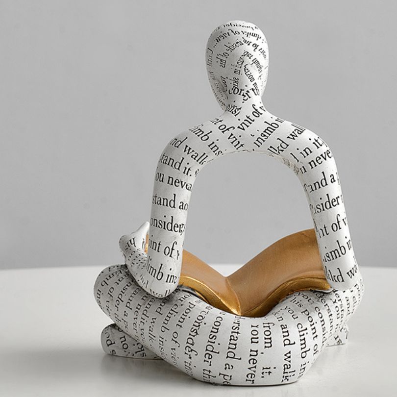 Nordic resin abstract figurine showcasing creative design from an angle.
