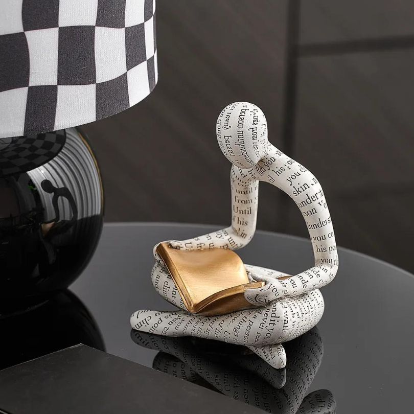 Nordic abstract figurine placed on a modern desk, enhancing the workspace.