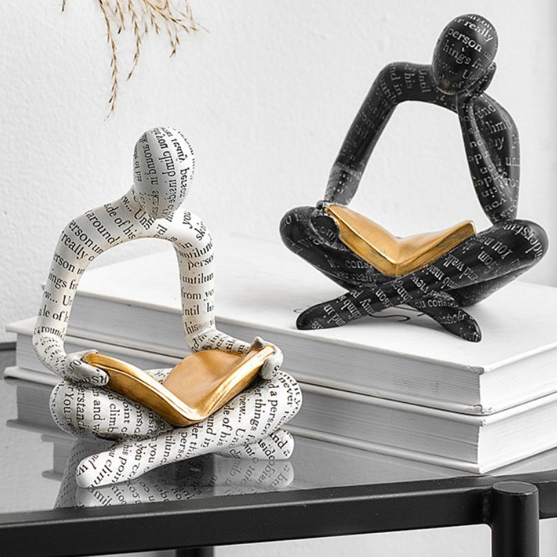 Nordic resin abstract figurine showcasing creative design from an angle.
