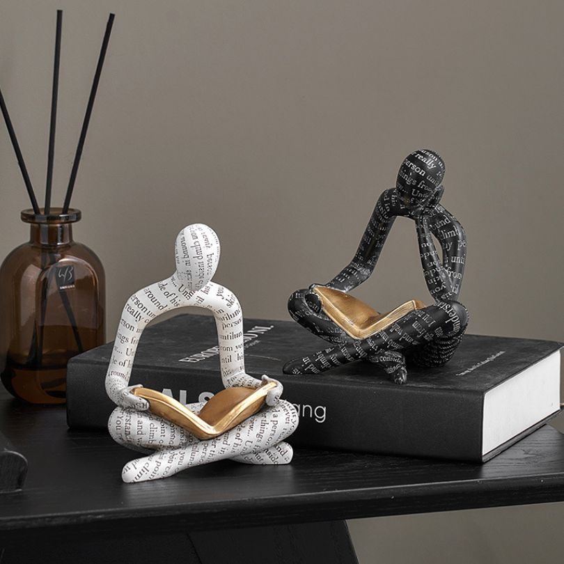 Close-up of the Nordic resin figurine, highlighting its unique features.