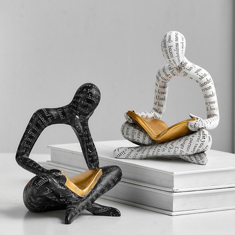 Nordic resin abstract figurine showcasing creative design from an angle.
