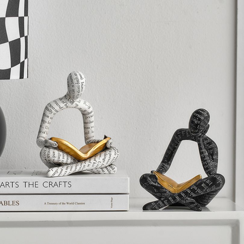 Close-up of the Nordic resin figurine, highlighting its unique features.