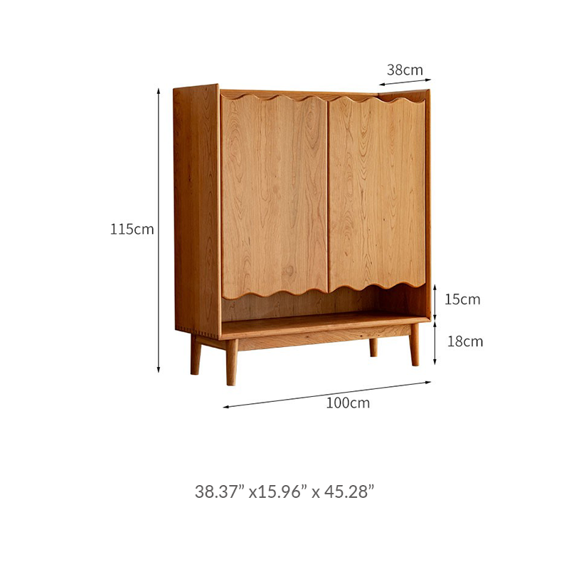Angled shot showcasing the cabinet’s open top shelf and interior capacity for up to 20 pairs of shoes.