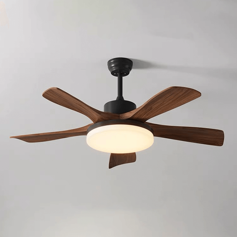 Elegant Walnut Chandelier Fan Light with Dimming - Image 5