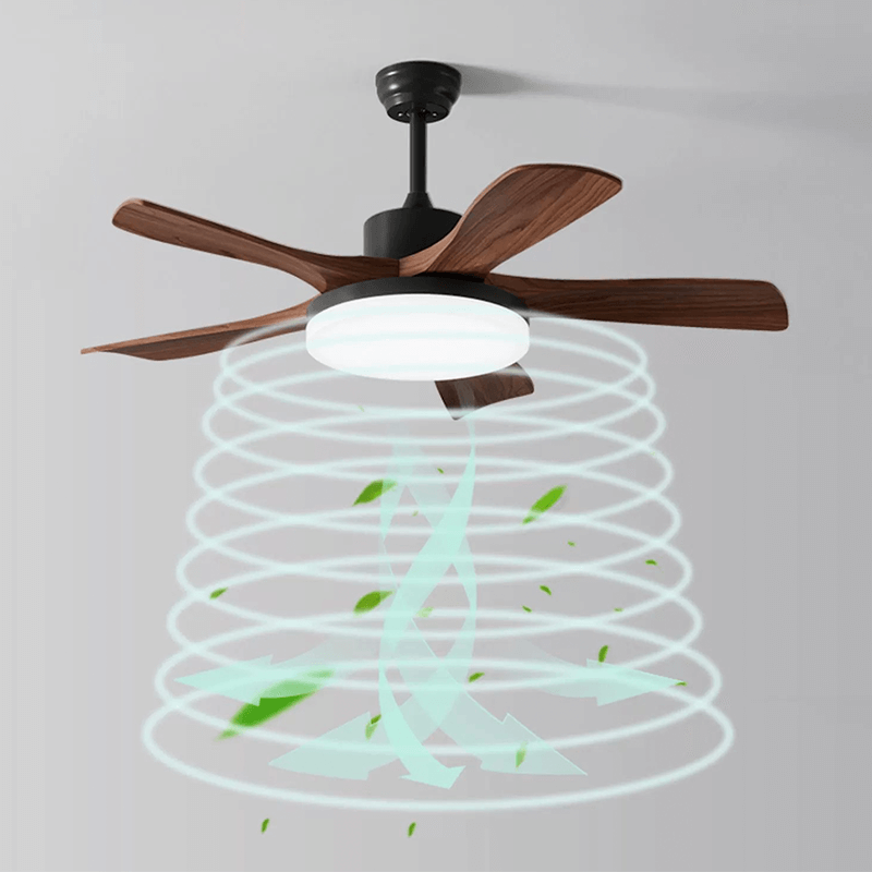 Elegant Walnut Chandelier Fan Light with Dimming - Image 6
