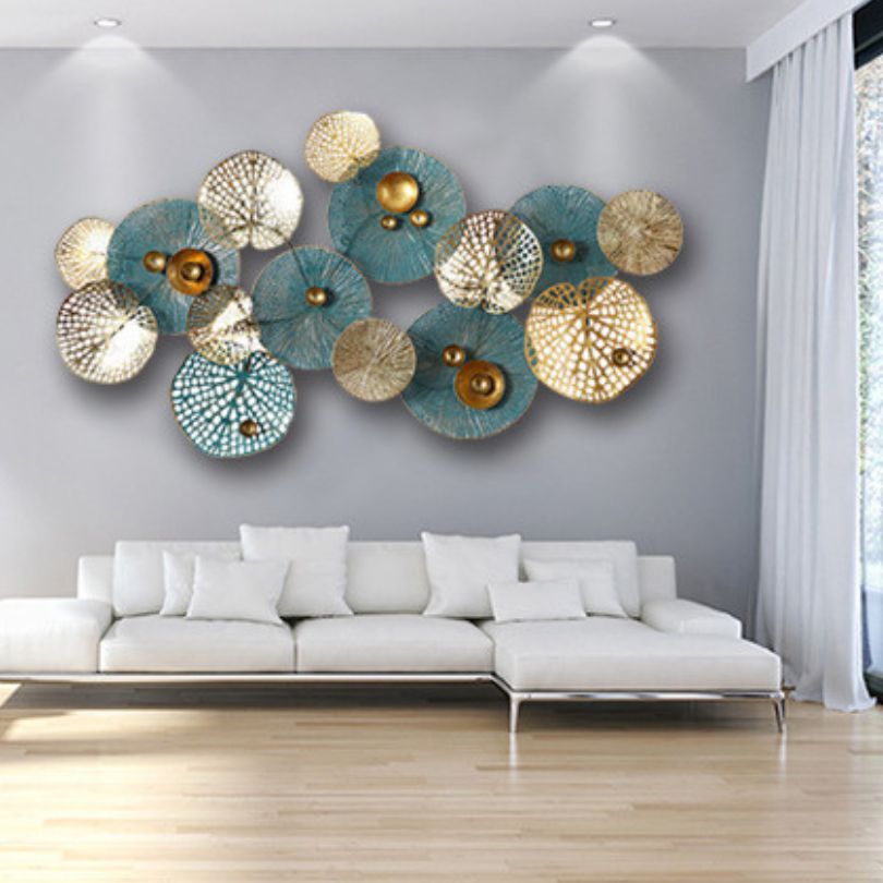 Close-up of the Nordic pendant wall art showcasing its vivid colors and intricate design.