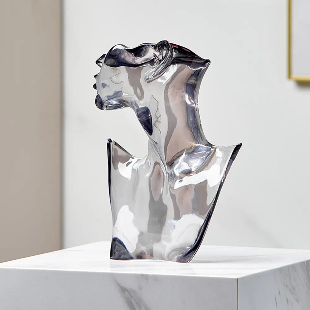Nordic design aesthetic statue placed in a contemporary living room setting, enhancing the decor.